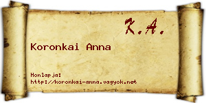 Koronkai Anna névjegykártya